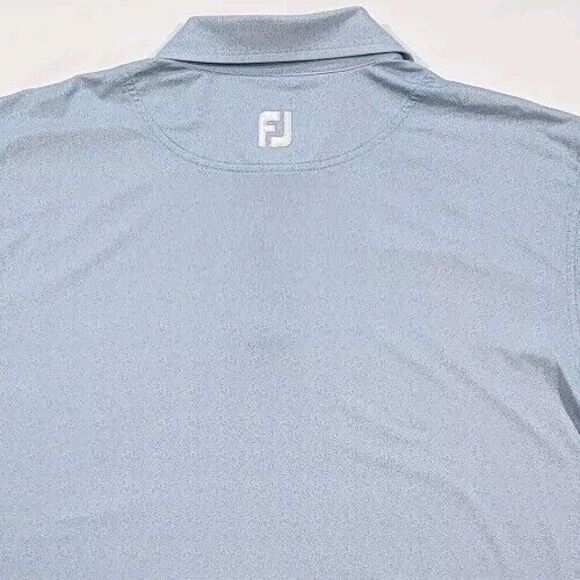 FootJoy Golf Polo Shirt Men's Size Large Light Blue White Dots - Picture 6 of 12